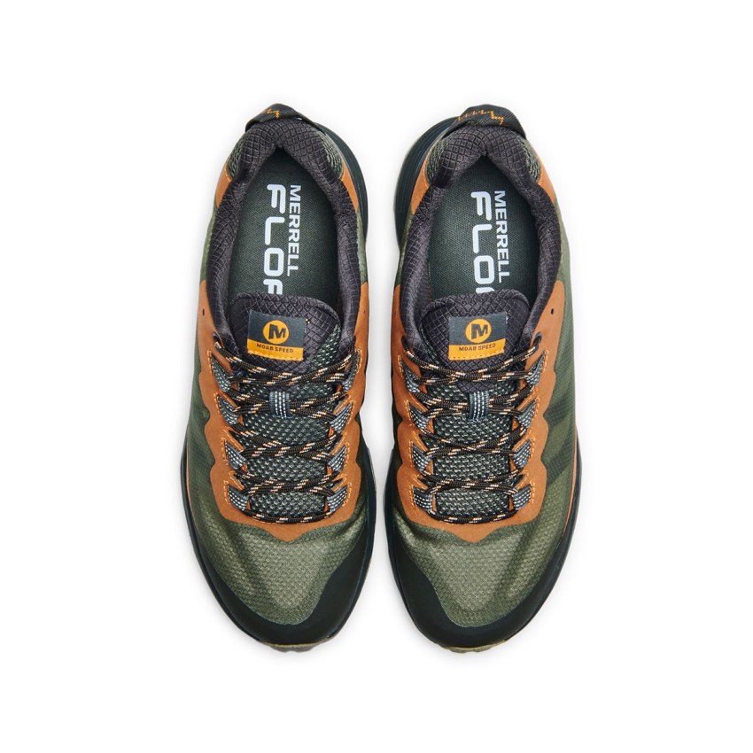 Chaussures Randonnée Merrell Moab Speed Vert Olive/Orange Homme | N.P.JAOS